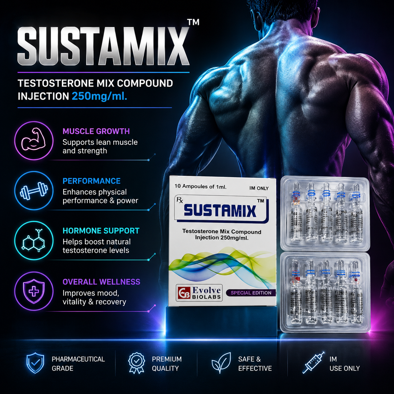 SUSTAMIX 250 mg/ml | 10 X 1ML AMPULE