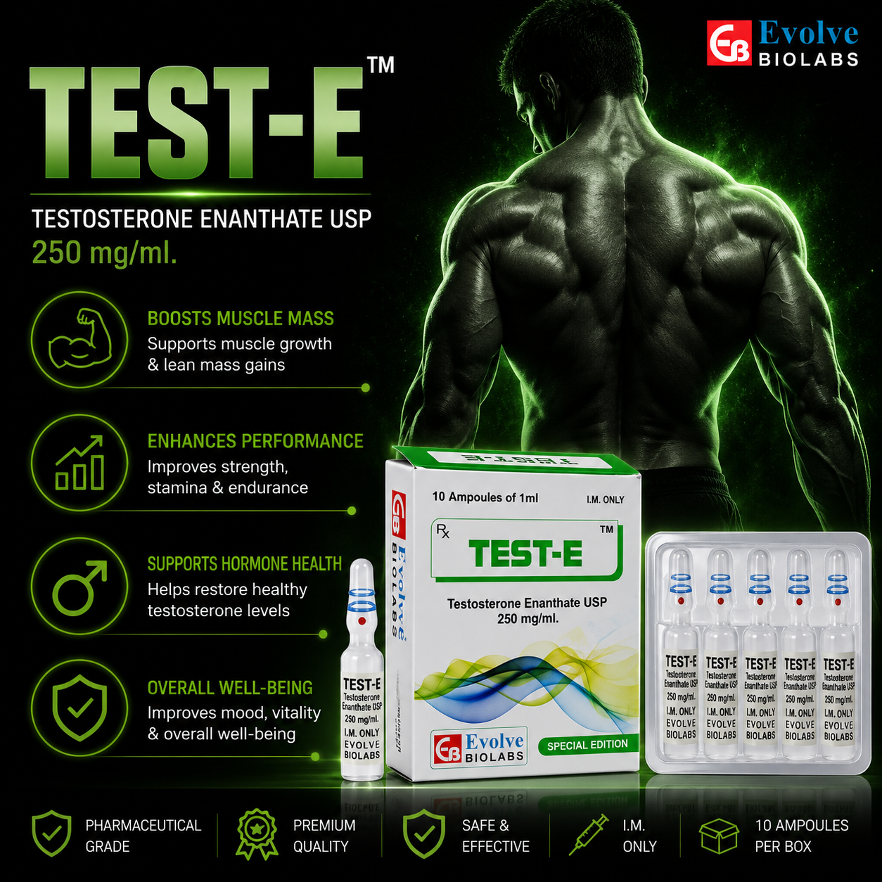TEST-E 250 mg/ml | 10 Ampule x 1ml