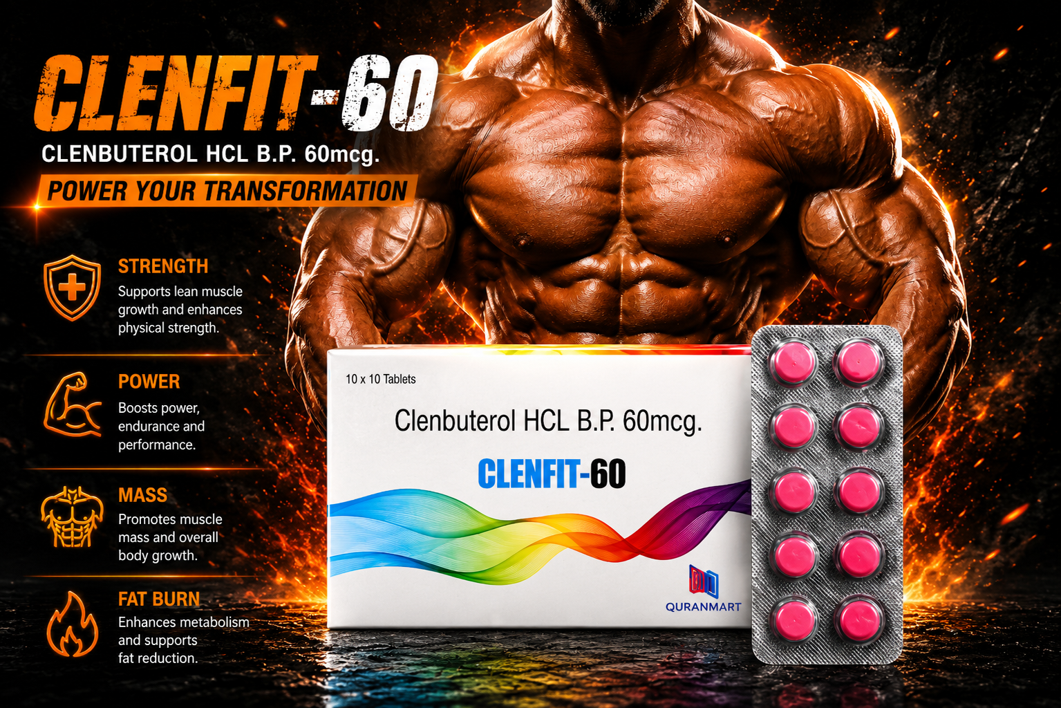 Clenfit-60mcg | 10 Strips x 10 Tablets
