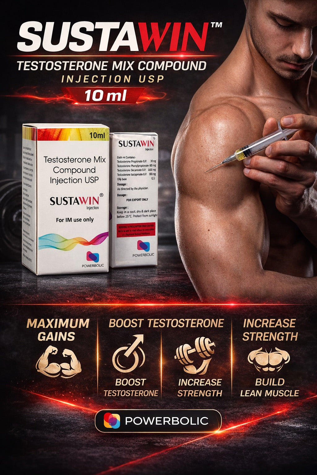 Sustawin 10ml Injection – Sustanon Testosterone Blend Export Grade | Derma Medicine Exports