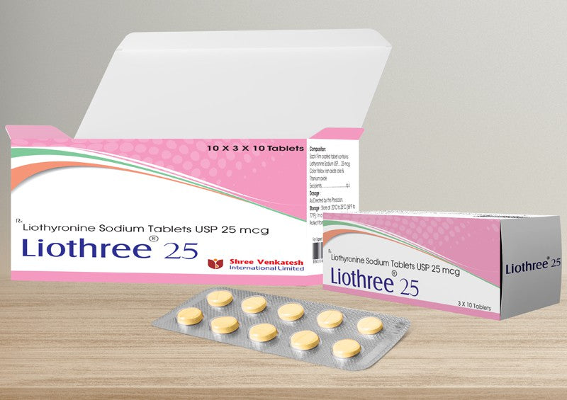 Liothree 25mcg Liothyronine Sodium thyroid hormone tablets
